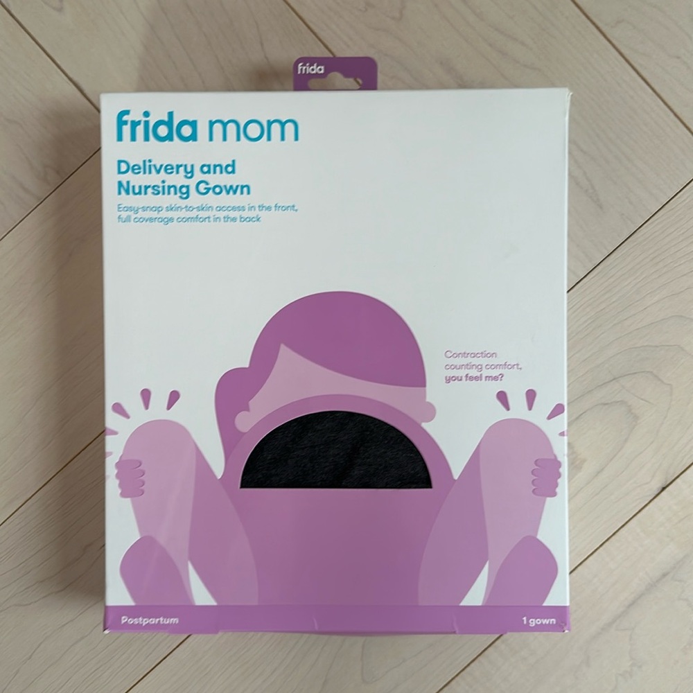 Frida Mom Delivery and Nursing Gown, Grey, one size